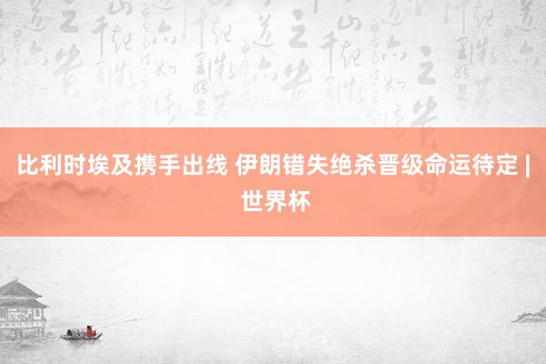 比利时埃及携手出线 伊朗错失绝杀晋级命运待定 | 世界杯