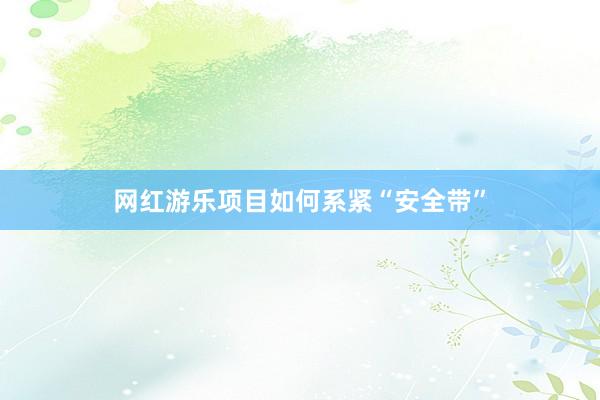 网红游乐项目如何系紧“安全带”