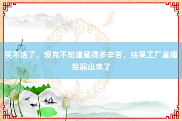 笑不活了，领克不知道藏得多辛苦，结果工厂直播给漏出来了