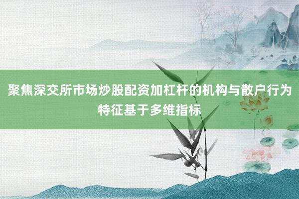 聚焦深交所市场炒股配资加杠杆的机构与散户行为特征基于多维指标