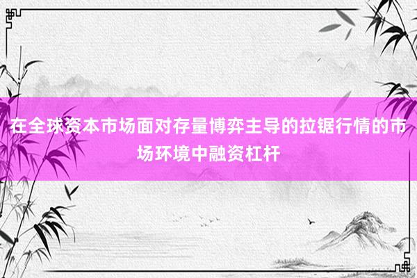 在全球资本市场面对存量博弈主导的拉锯行情的市场环境中融资杠杆