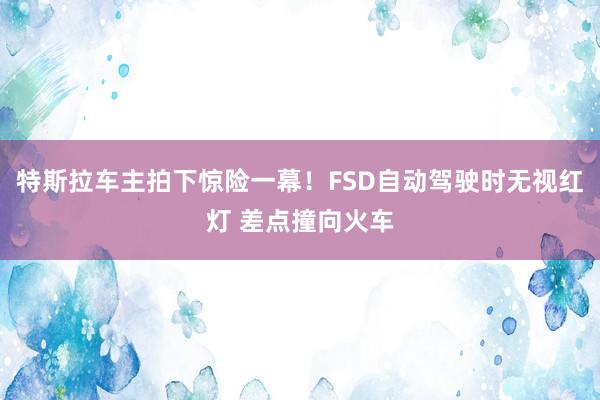 特斯拉车主拍下惊险一幕！FSD自动驾驶时无视红灯 差点撞向火车