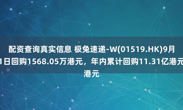 配资查询真实信息 极兔速递-W(01519.HK)9月1日回购1568.05万港元，年内累计回购11.31亿港元
