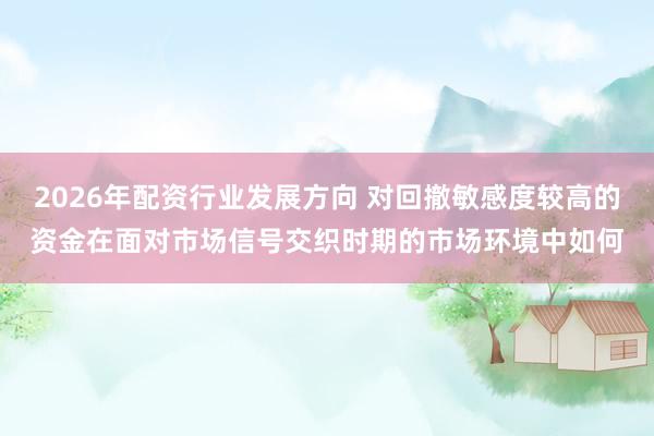 2026年配资行业发展方向 对回撤敏感度较高的资金在面对市场信号交织时期的市场环境中如何