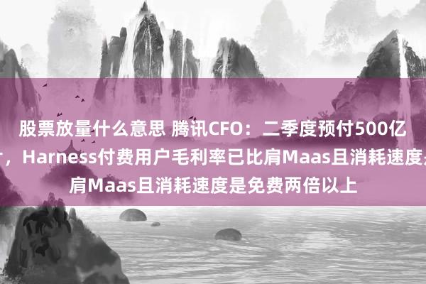 股票放量什么意思 腾讯CFO:二季度预付500亿元锁定内存芯片,Harness付费用户毛利率已比肩Maas且消耗速度是免费两倍以上
