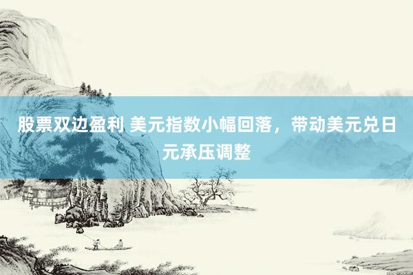 股票双边盈利 美元指数小幅回落，带动美元兑日元承压调整