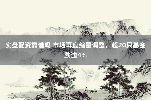 实盘配资靠谱吗 市场再度缩量调整,超20只基金跌逾4%